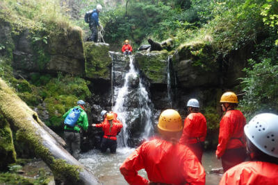 Gorge scrambling near Brecon Beacons Forest of Dean Wye Valley Monmouthshire